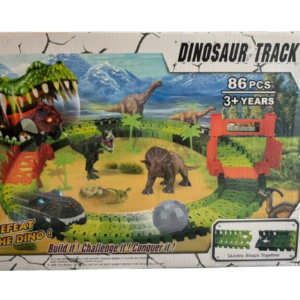 Dinosaur Track Set – Build & Race Adventure (86 PCS)