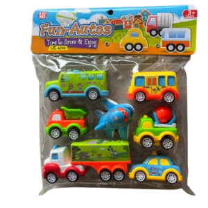 Fun-Autos Mini Vehicle Toy Set (8-Piece Assorted Vehicles)